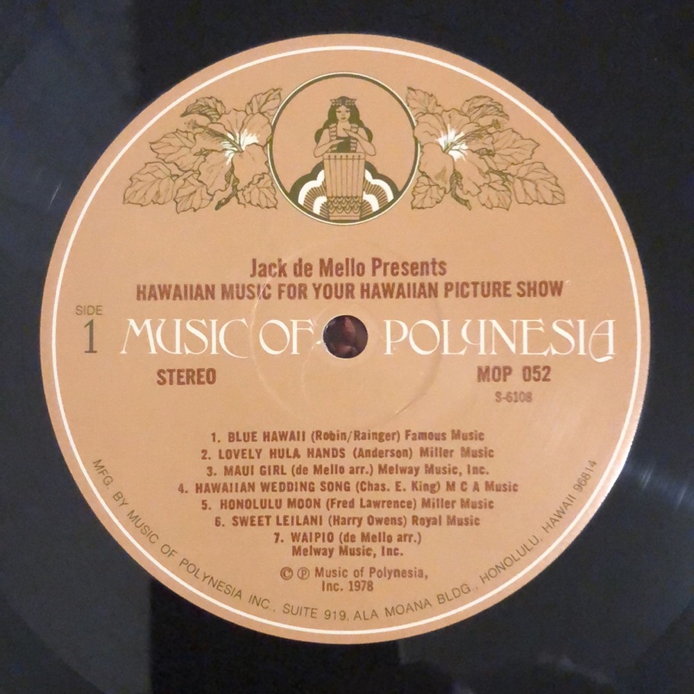 Jack De Mello Hawaiian Music For Your Hawaiian Picture Show Vinyl Lp '78 - Picture 2 of 6